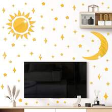 1pc Removable 3D Acrylic Mirror Surface Crystal Moon And Stars Wall Sticker, Home Decor Art Wall Decal, Suitable For Children Bedroom, Boys Girls Room, Ceiling, Bathroom, TV Background Wall Decor Room Decor Stickers Personalised Stickers - Multicolor - View 7