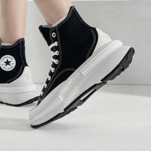 Converse男鞋女鞋新款Run Star Legacy CX夾心厚底帆布鞋時尚運動休閒鞋情侶鞋A00869 - 黑色 - 查看 6