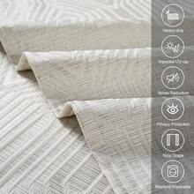 Beige And Black% Blackout Geometric Pattern Curtains, 52 Inch Wide 96 Inches Long 2 Panels, Thermal Insulated Noise Reducing Anti-Rust Grommet Drapes Bedroom Living Room,, Modern Style, Energy-Efficient - 米色和銀色 - 查看 6