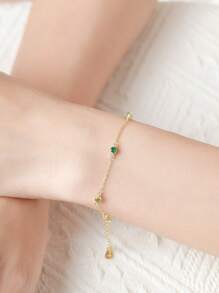 Pulseiras de corrente ajustável de zircônia colorida de prata esterlina 925 da moda para mulheres, joias para festa de aniversário, presente