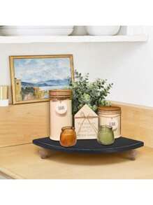 1 pezzo Mensola ad angolo, Organizer per ripiano da bagno, Scaffale da bancone da cucina, Alzata in legno per piano cucina, Vassoio decorativo rialzato, Sostegno per piante d'angolo, Organizer per bar da caffè per il piano cucina
