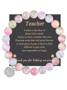 1PC Valentine's Day Gift For Teacher Apple Bracelet, Mother's Day Gift For Teacher, Christmas Gift For Teacher Apple Bracelet, Teacher's Day Gift For Teacher, Thanks Gift For Teacher, Mom, Mother, Mother's Day, Gift