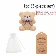 Babyparty Gastgeschenke, mini Plüsch Bär Schlüsselanhänger mit Dankeskarten in Organzabeutel mit Bindfaden für Baby-, Braut-Babyparty, Hochzeitsfeier Gastgeschenke