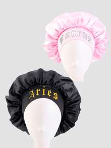 1pc Print Pattern Wide Brim Sleep Cap/Hair Care Hat - Multicolor - View 1