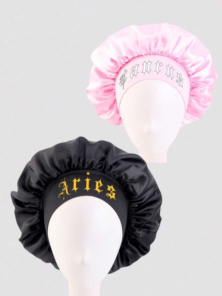 1pc Print Pattern Wide Brim Sleep Cap/Hair Care Hat - Multicolor - View 1