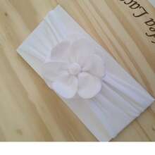Baby Turban With Half Headband And Flower Detail, Baby Accessory Fits Up To 2 Years Old, - 白色 - 查看 2