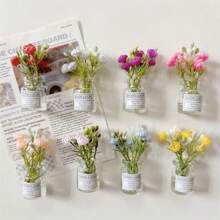 2/8PCS Mini Large Vase Magnets - Flower Bud Vase Magnets 2025 Brand New Cute Mini Fridge Magnets 3D Vase Interesting Fridge Accessories Kitchen Decoration (Multi-Color) Holiday Gift