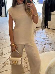 Women's Knit Set - 米色 - 查看 1