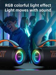 ZEALOT P12 60W 大功率无线音箱，便携式户外低音炮，IPX5 防水，双扬声器，RGB 灯光，支持 SD 卡/USB/AUX 输入，双扬声器菊花链连接，免提通话，兼容智能手机/平板电脑/电视/电脑，适用于户外派对、家庭聚会、海滩派对等场合。 - 均碼 - 查看 9