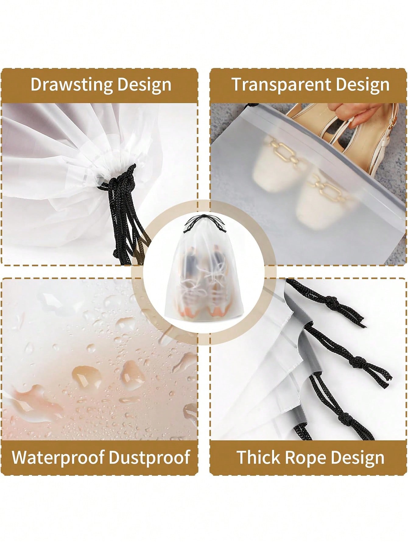 50 حقيبة شفافة مقاومة للماء للسفر (40 في 30 سم) -...