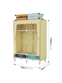 Este armario tiene un ancho de 39.37 pulgadas. Puede ser ensamblado rápidamente sin herramientas, generalmente con instrucciones detalladas incluidas. El desensamblaje también es muy sencillo, lo que lo hace conveniente para mudanzas y almacenamiento. La parte de tela se puede limpiar regularmente para mantener la limpieza.