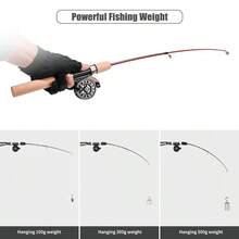 Ice Fishing Rod Set - Includes Fishing Rod And Fishing Reel - Ultra Short Telescopic Design - Suitable For Winter Fishing - Multicolor - View 7