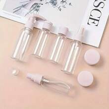 Bộ 7 chai đựng mỹ phẩm du lịch riêng biệt, hộp đựng mỹ phẩm PET trong suốt cỡ máy bay, chai nước hoa, lọ đựng kem, chai xịt, thích hợp đựng nước hoa, sữa dưỡng thể, dầu gội, kem dưỡng, xà phòng, có đầu bơm và thiết kế chống rò rỉ, phụ kiện du lịch (thẻ ngẫu nhiên) - Nhiều màu - Xem 7