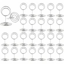 10 件装金属丝照片夹菜单备忘录夹圆形桌面照片支架座位卡夹适用于婚礼派对装饰用品