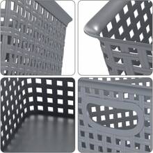 4-Pack Plastic Rattan Storage Baskets, Small Weave Basket Box Set For Kitchen, Bathroom, Bedroom, And Office Organization (L(13.2 X 9.65x 3.55 In))