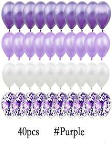 40Pcs/Set 12inch Mix Purple Confetti Latex Balloon For Birthday Wedding Balloons Party Decorations