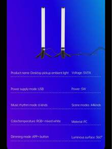 1pc Intelligent Music-Reactive RGB Atmosphere Lighting, Change Colors With Music, Essential For Room Ambience, Suitable For Desktops, Gaming Rooms, Bedrooms - Intelligent Colorful RGB Sound Pickup Atmosphere Light - View 9