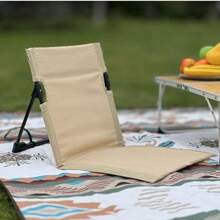 Tragbarer Outdoor Camping Stuhl, Garten Park einzelner lässiger Relaxstuhl mit Rückenlehne und Kissen, Picknick Camping klappbarer Strandsessel