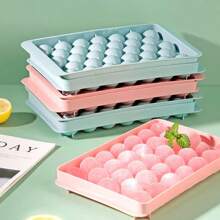 Blue Ice Sphere Mold – 33-Cavity Ice Cube Tray With Lid For Freezer, Ideal For Crafting Chilling Spheres For Cola, Beer, And Cocktails