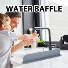 1 pièce Barrière anti-éclaboussures en silicone pour évier avec ventouse, pour protéger les vêtements contre les éclaboussures d'eau