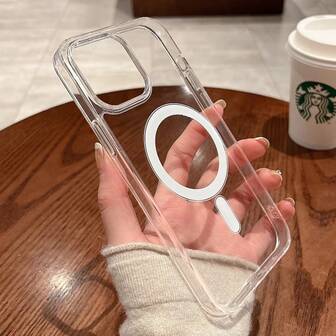 غطاء هاتف محمول مغناطيسي من الأكريليك، غطاء واقي للهاتف المحمول مضاد للسقوط، مناسب لهواتف آيفون 16/15/14/13/12/11/بلس/برو/برو ماكس وطرازات أخرى، هدية عيد