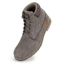 CC-Los Men's Waterproof Mid-Top Chukka Boots For Work Everyday Wear Casual Outdoor - Grey - View 16