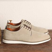 Men's Casual Lace-Up Suede Oxford Sneakers – Lightweight Soft Sole Dress Shoes For Work & Daily Wear