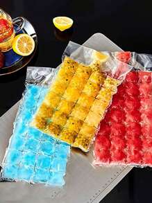 1-1200pcs Summer Ice Cool Disposable Ice Packs, Comes With Funnel, Self-Sealing Ice Bags, Passion Fruit Fruit Storage Bags, Home Ice Pack