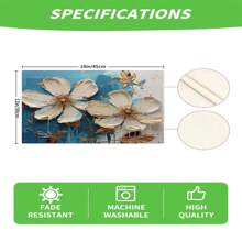 1pc/4pcs/6pcs Decorative Placemats, Watercolor Peony Linen Placemats, Easy To Clean, Suitable For Home, Restaurant, Dining Table Decor, Household Items