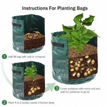 Garden Grow Bags 3/5/7 Gallon Potatoes Grow Bags Gardening Plant Growing Bags PE Fabric Carrot Vegetable Planter Container
