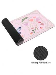 Un tapis de souris de jeu antidérapant en caoutchouc avec un motif de fleur de papillon rose pour ordinateurs de bureau/ordinateurs portables et ordinateurs portables