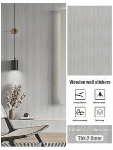 1 rollo de 300 cm, 13 pies cuadrados, paneles de pared con textura de madera 3D autoadhesivos, impermeables y a prueba de humedad, paneles decorativos de pared con textura de madera, adecuados para sala de estar, dormitorio, fondo de TV, renovación de paredes, decoración de pared de alta gama, adhesivo decorativo para habitación, papel tapiz, adhesivo de pared - Multicolor - Ver 15