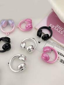 4pcs Style Random Acrylic Pendant Accessories Headphones Gradient Pendant Hole Accessories DIY Keychain Material Bag Pendant Bead Decoration Holiday Gift