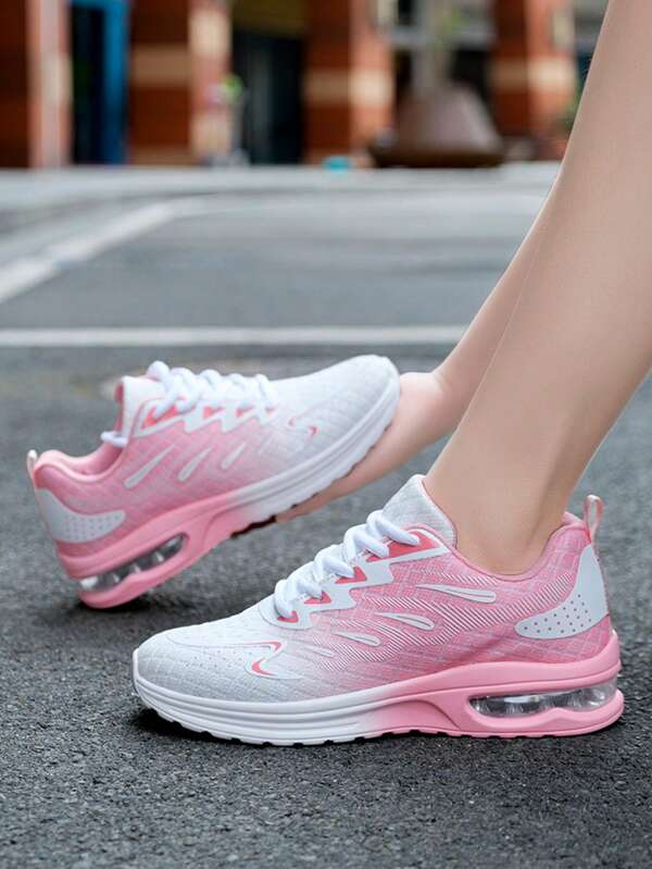 Women's Breathable Mesh Casual Sneakers, Lightweight Air Cushion Platform Shoes