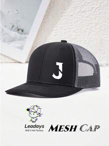 1PC Adjustable Letter "J" Print Baseball Cap For Men ,It Comes In 10 Colors,Breathable Mesh Back, Lightweight Polyester Sun Protection Hat,For Outdoor Sports & Fishing, Multiple Colors (Black/Blue/White/Green), Outdoor Sports Cap | Logo Cap | Makes A Great Gift For Family And Friends, And Is Perfect For Beach Vacations And Hiking Trips.