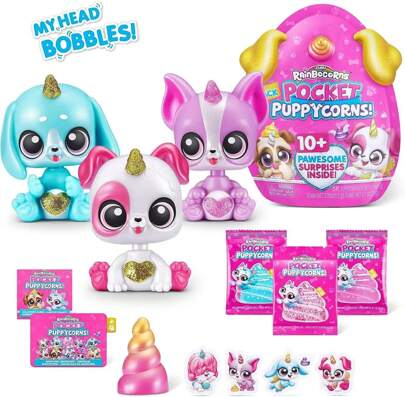ZURU Rainbocorns Pocket Puppycorn 3 Packs By ZURU Toy Puppy Dog Mini Unboxing Girls Gifting Idea, Toys For Girls, Kid's Birthday Gift
