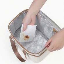 1pc Insulated Lunch Bag Lunch Box Tote Bag, High Aesthetic Lunch Carry Bag With Aluminum Foil Lunch Box Compartment For Office