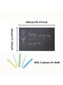 1 Roll Of Children's Graffiti Blackboard Wall Stickers, Removable, Erasable And Tearable Office Teaching Green Board Wall Stickers Blackboard Wallpaper Whiteboard Stickers, Free Five Colors Of Chalk, Durable Dry Erase Waterproof Self-Adhesive Wallpaper Message Board, Suitable For Office, School, Home
