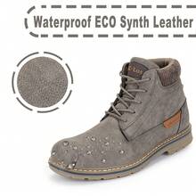 CC-Los Men's Waterproof Mid-Top Chukka Boots For Work Everyday Wear Casual Outdoor - Grey - View 4