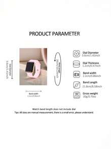 Relógio eletrônico quadrado com visor digital LED, clássico, romântico e elegante para meninas, 6/1 peça, adequado para meninas usarem, equipado com pulseira de joias, colar, anel, conjunto de brincos, adequado para estudantes, perfeito para o dia a dia, como escola, festas e viagens, muito adequado para presentear amigos, presentes de aniversário, temporada de formatura, é o presente perfeito para meninas