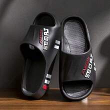 Men's Fashion EVA Slide Sandals - Casual, Comfortable, Breathable, Non-Slip Beach Slippers - Stylish Letter Design Shoes For Men - Ideal Choice For Spring And Summer At Beach