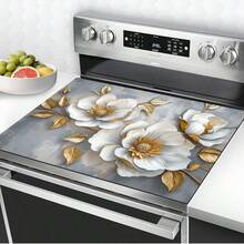 Stove Mat, Linen Texture Drainage Mat, Perfect Mat To Brighten Up The Kitchen, Coffee Coaster, Trivet, Stove Cover Mat, Decorative Mat, Utensil Drying Mat, Heat-Resistant, Anti-Slip, Anti-Scratch, Suitable For Stove, Counter, Cabinet, Dishwasher, Washing Machine, Dryer, Induction Cooktop And Ironing, Glass Ceramic Stove Protector, Heat-Resistant, Anti-Slip, Anti-Scratch Stove Top Cover Mat - Multicolor - View 2
