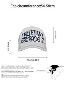 1pc Vintage Leopard Print Letter Embroidered Soft Crown Unisex Baseball Cap, Fashion Streetwear Curved Brim Cap