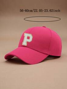 1pc Kids Black 26 Letter Baseball Cap, Gold Thread Embroidered R Design, Adjustable Snapback, Fashionable Sun Hat For Boys & Girls - Rose Red - View 7