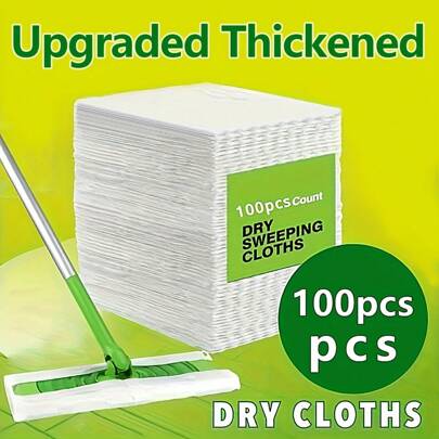 100pcs/Pack, 30pcs/Pack Super Fine Fiber Household Mop Pads, Disposable Mop Cloths, Dual Wet & Dry Use Kitchen Dishcloths, Static Dust Cleaning Cloths, Floor Cleaning Papers, Suitable For Living Room, Bedroom, Kitchen