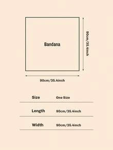 1pc 90cm Women Bandana Printed Neckerchief, Scarf, Hair Accessory. Suitable For Beach, Holiday And Daily Life, Adds A Touch Of Style To Your Outfit, Spring/Summer - Coffee Brown - View 4