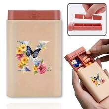 6 Grids Pills Organizer Travel Mini Pill Box For Tablet Moisture-Proof Medicine And Vitamins Container Dispenser Organizer Travel Home Camping Outdoor Hiking Hunting Medicines Fashion 26 Initial Letter Pill Case Pills Container First Aid Kit Medical Bag Travel Accessories Dorm Essentials, Portable Accessories Storage - Pink - View 21