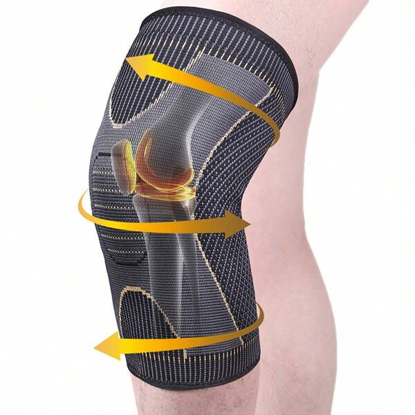 1 pieza de Manguito de compresión para la rodilla para hombres y mujeres, soporte para la rodilla de nailon elástico, rodillera para levantamiento de pesas, correr, entrenamiento, gimnasio, senderismo, deportes