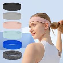 1pc Breathable, Anti-Slip Silicone, High-Elasticity Yoga Fitness Sweat-Absorbing Headband, Men's And Women's Running Headband