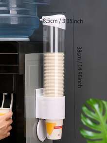 1pc Disposable Cup Lifter Paper Cup Drop Holder Punch Free Paper Cup Holder Water Cup Storage Rack Automatic Cup Lifter